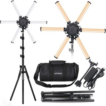 Luz LED Estrella Fotografía 60W 288 LED 6 Brazos Pantalla LCD
