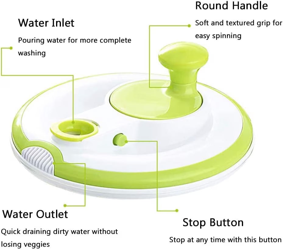 Centrifugador Secador Verduras Lechuga Manual 5 Litros JM-602 BPA
