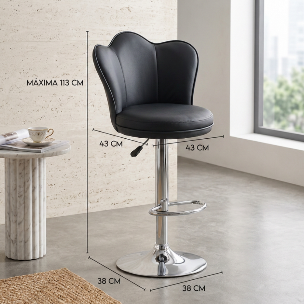 Silla Bar Alta Giratoria Terciopelo Base Dorada Butaco Isla Cocina