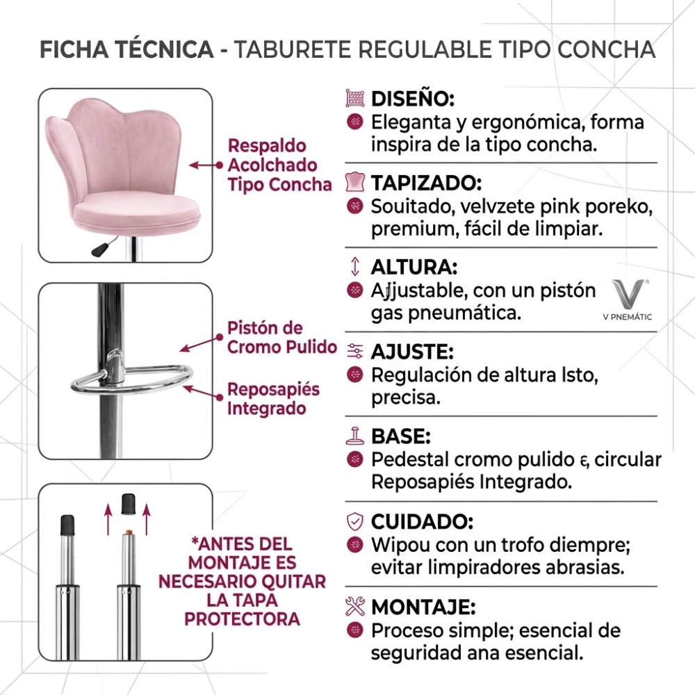 Silla Bar Alta Giratoria Terciopelo Base Dorada Butaco Isla Cocina