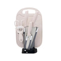 Set Cuchillos Cocina Soporte Acrílico Tabla Tijera Pelador Verde Menta