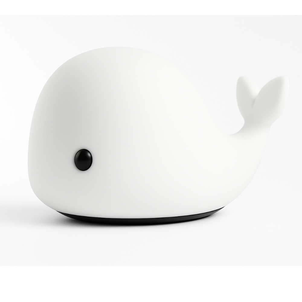 Lámpara Nocturna Infantil Ballena Silicona LED Multicolor Recargable