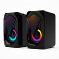 Parlantes PC Gamer RGB USB Estéreo Compactos Luz LED Escritorio Par