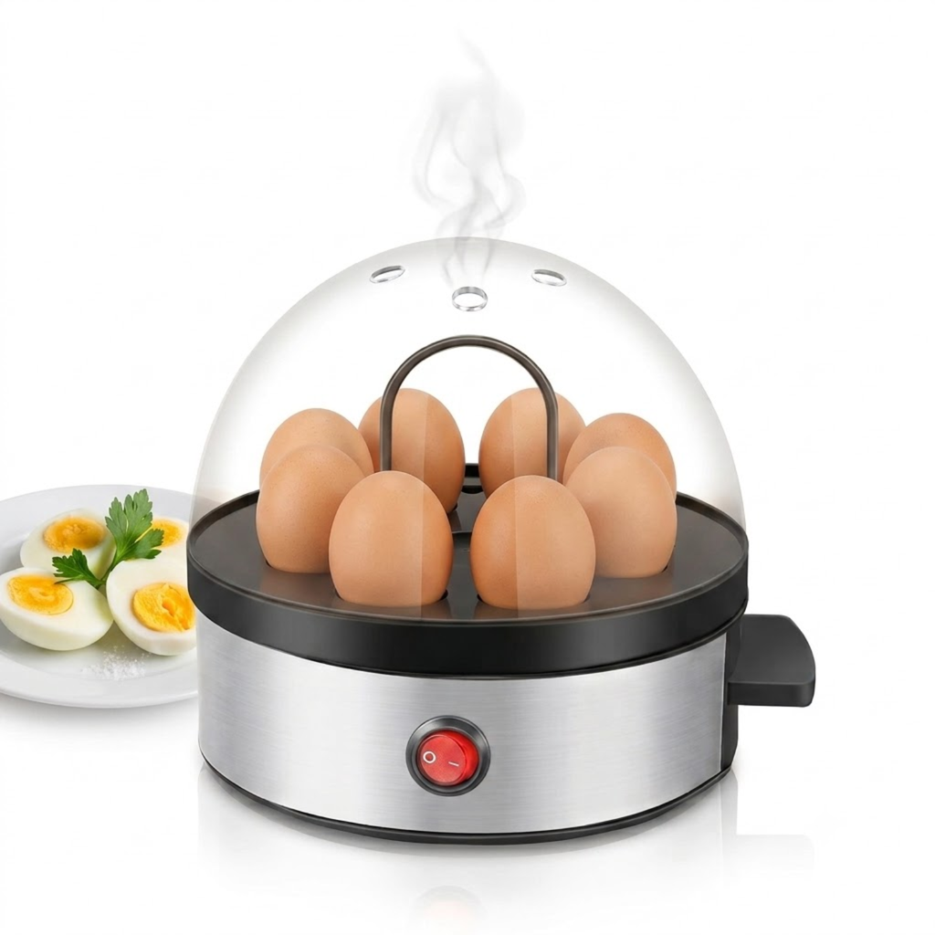Hervidor Huevos Eléctrico Vapor Automático 7 Huevos Tibios Duros