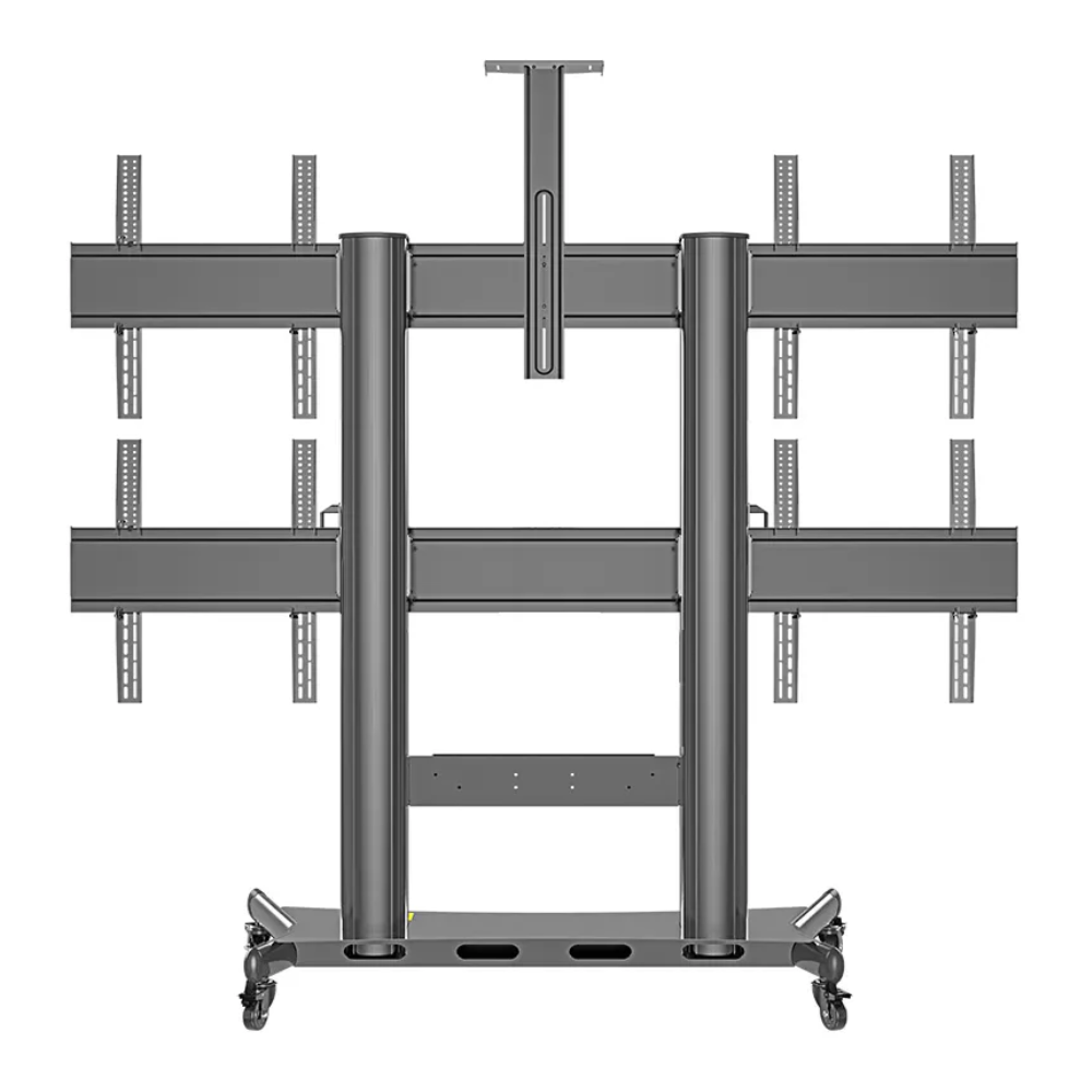 Soporte Pedestal 4 Pantallas TV Videowall Móvil Ruedas KLC-AF400