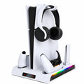 Base Refrigerante PS5 Slim Pro Cargador Controles RGB Soporte Gamer