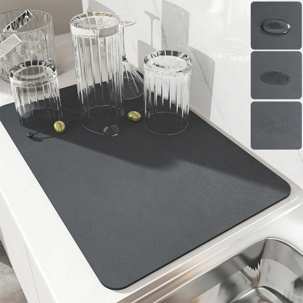 Tapete Absorbente Cocina Escurridor Platos 50x40cm Secado Rápido