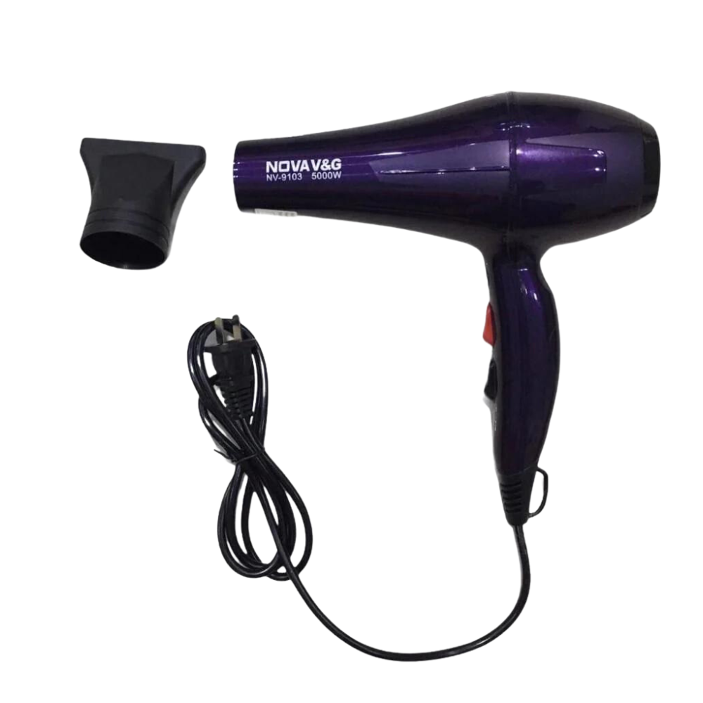 Secador Cabello Nova Profesional 5000W Iónico 3 Temperaturas Boquilla