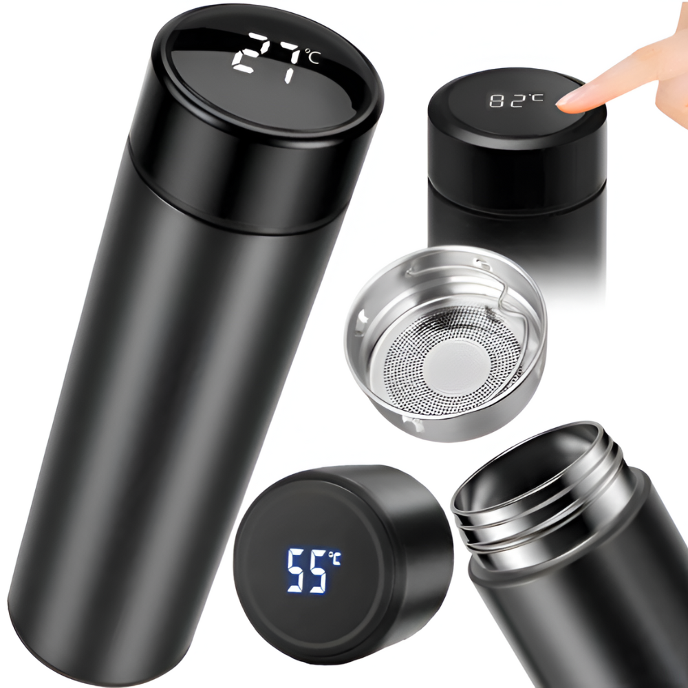 Termo Digital Pantalla LED Temperatura 500ml Frío Caliente Hermético