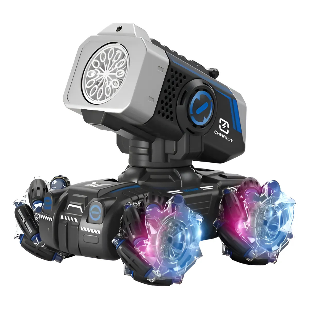 Carro Control Remoto 360 Lanza Burbujas Luces LED Omnidireccional