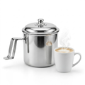Olleta Jarra Lechera Acero Quirúrgico T304 750ml Tapa Chocolate Café