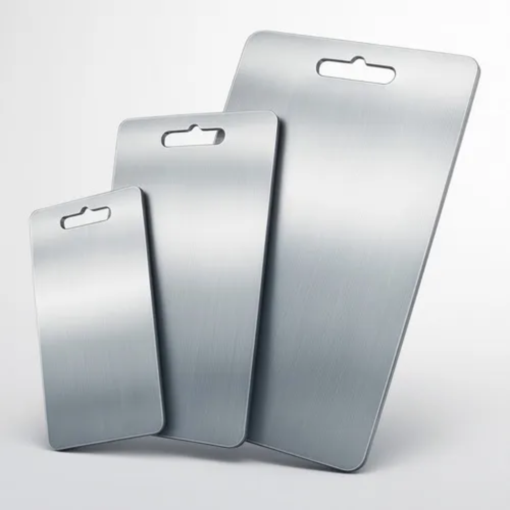 Set 3 Tablas Picar Acero Inoxidable 304 Antibacterial Cocina Carnes