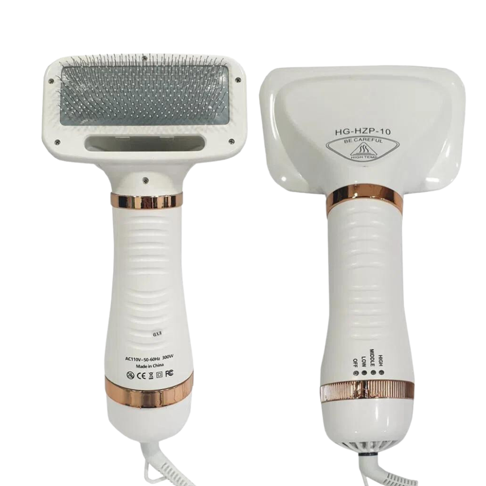 Cepillo Secador Mascotas 2x1 Perros Gatos 3 Temperaturas 300W Peine