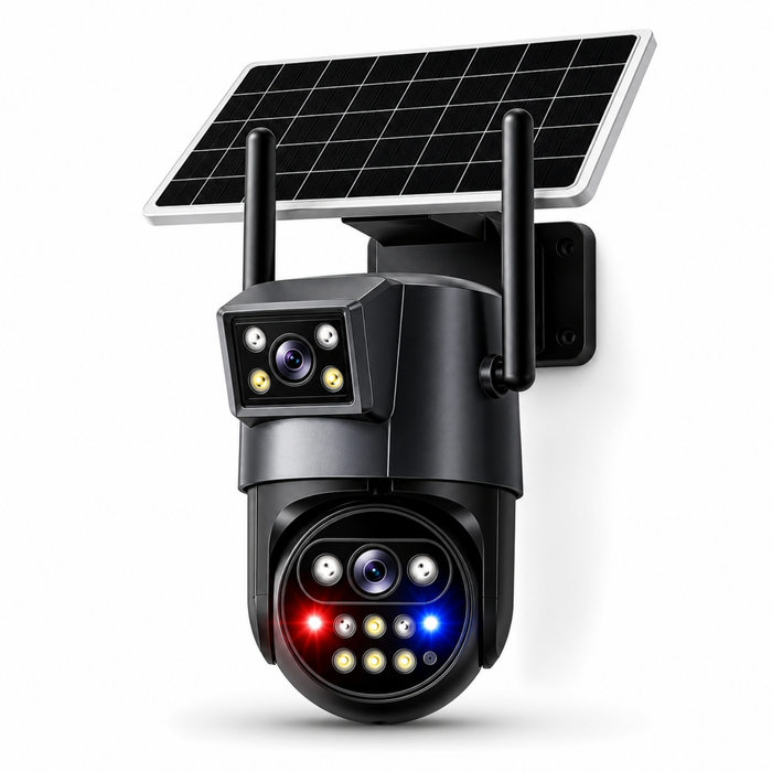 Cámara Seguridad Solar 4G eSIM Doble Lente 360 4K IA Exterior Finca