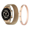 Smartwatch Dama G-Tide Romance 3 Manillas Llamadas IP68 Oro Rosa