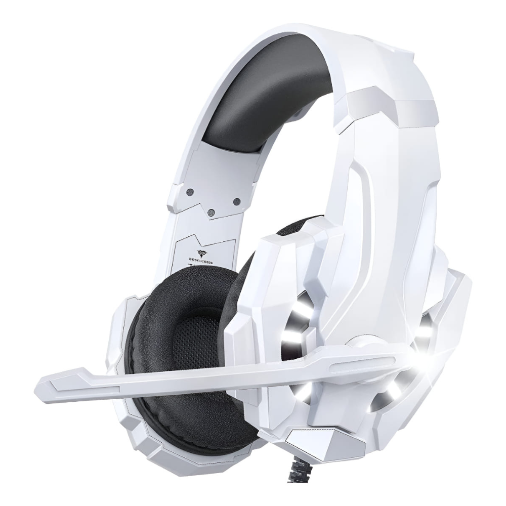 Audífonos Gamer G9000 Pro Micrófono LED Blanco PC PS5 PS4 Xbox Diadema