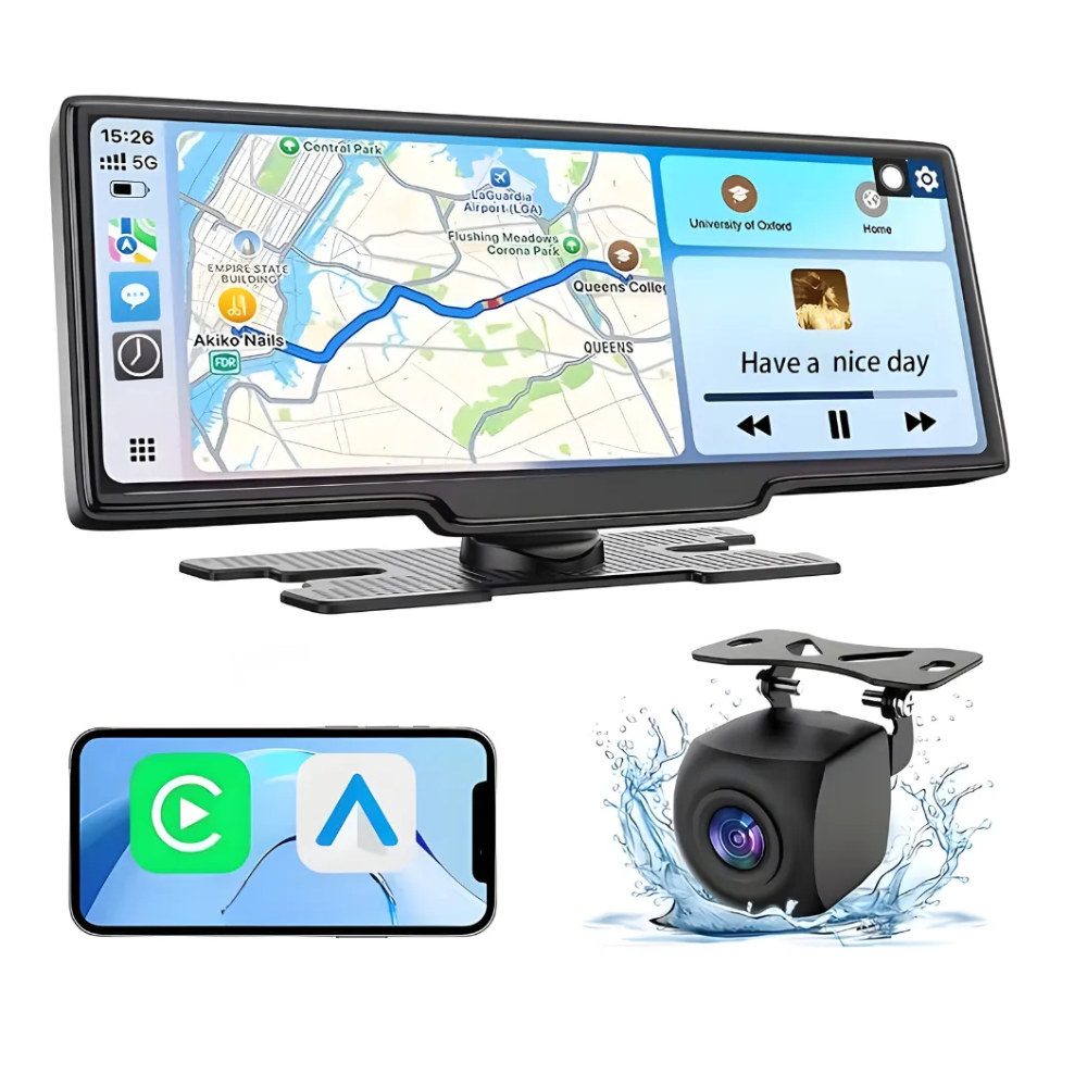 Pantalla Portátil Carro CarPlay Android Auto Inalámbrico 10.26 Cámara