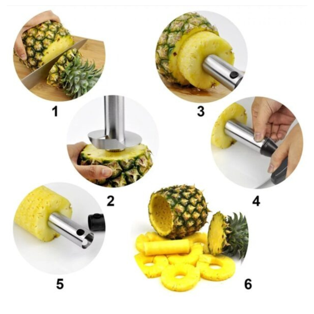 Pelador Piña Cortador Rebanador Espiral Acero Inoxidable Cocina