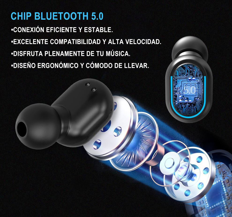 Audífonos Inalámbricos In Ear 1Hora TWS Bluetooth Manos Libres 8 Horas