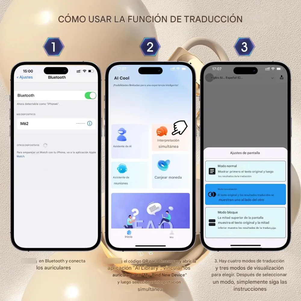 Audífonos Traductores Idiomas Tiempo Real Bluetooth 144 Idiomas App