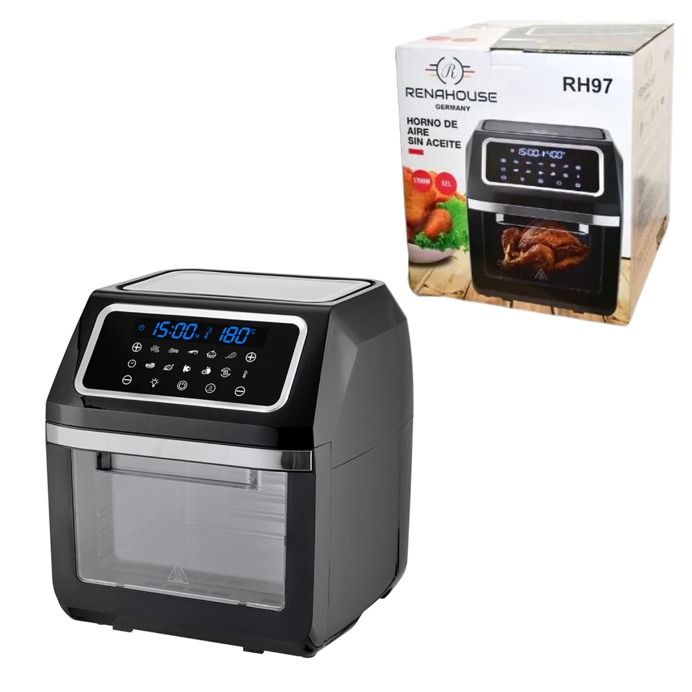 Horno Freidora Aire Renahouse 12 Litros 1700W Digital 10 Programas