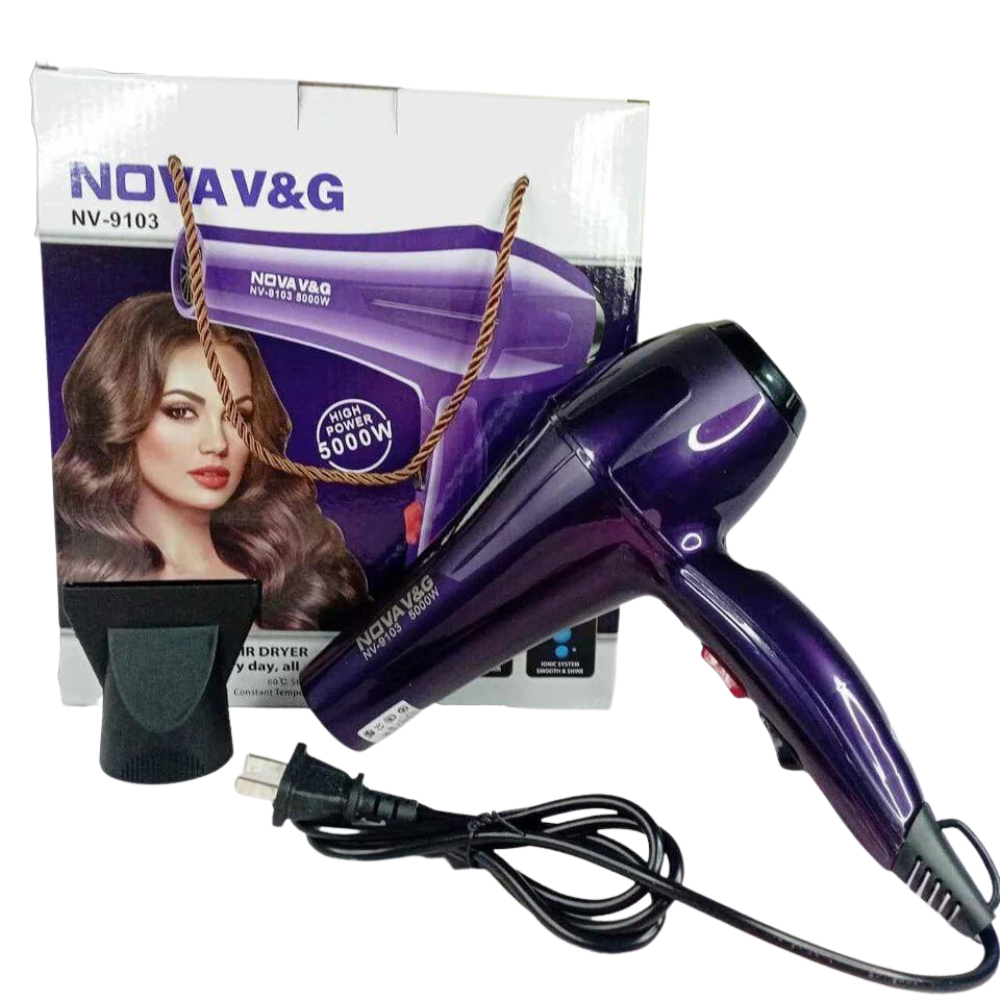 Secador Cabello Nova Profesional 5000W Iónico 3 Temperaturas Boquilla