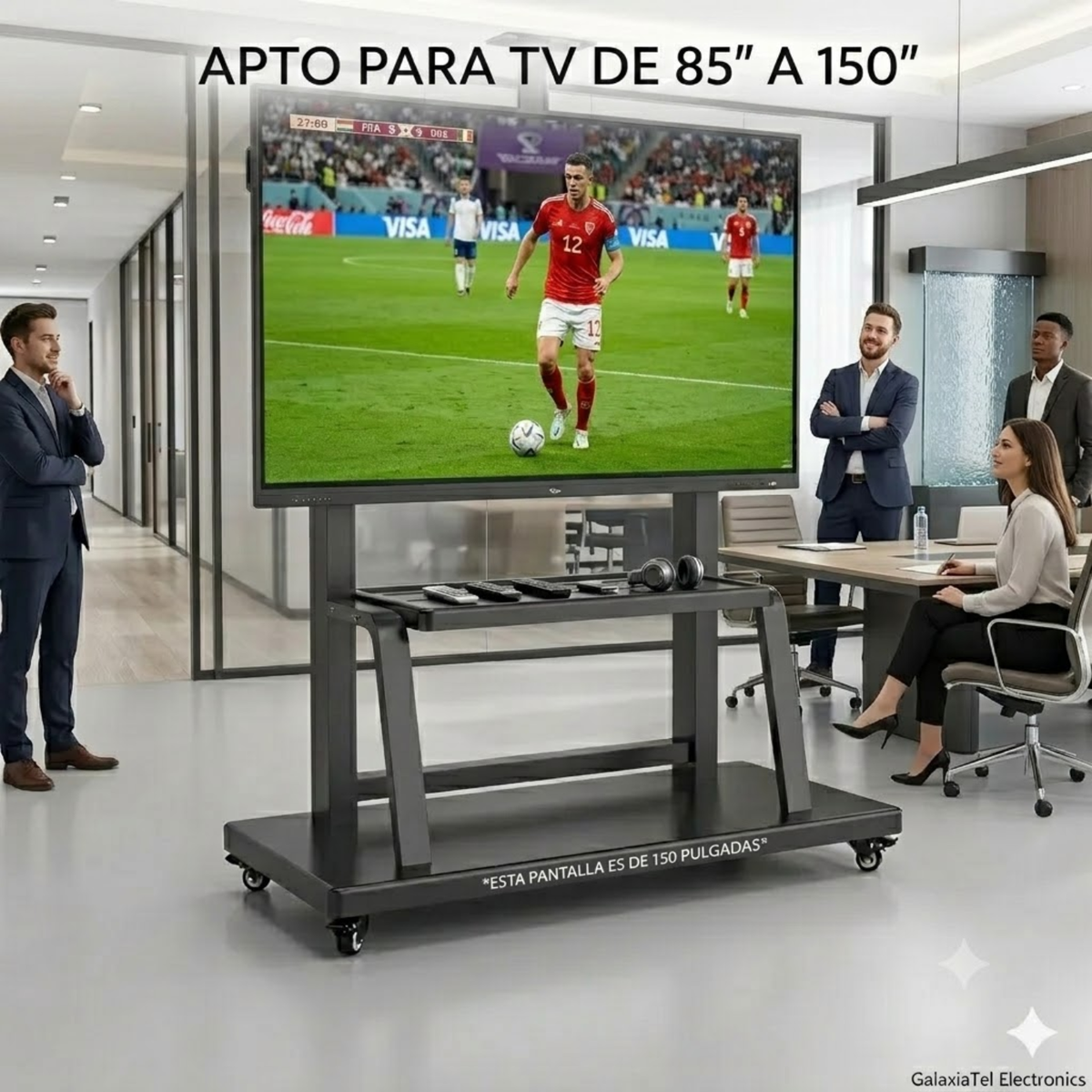 Soporte Pedestal TV Móvil Ruedas 98 150 Pulgadas Acero Auditorio