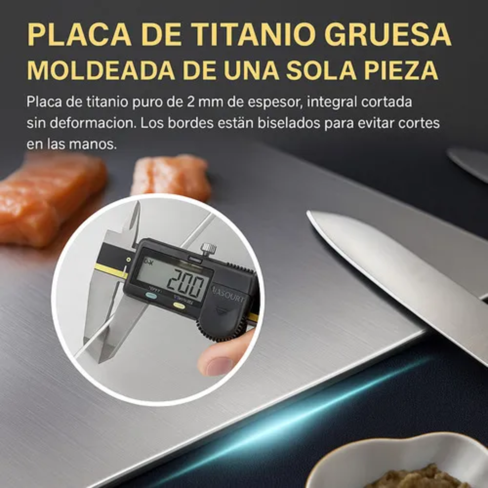 Set 3 Tablas Picar Acero Inoxidable 304 Antibacterial Cocina Carnes