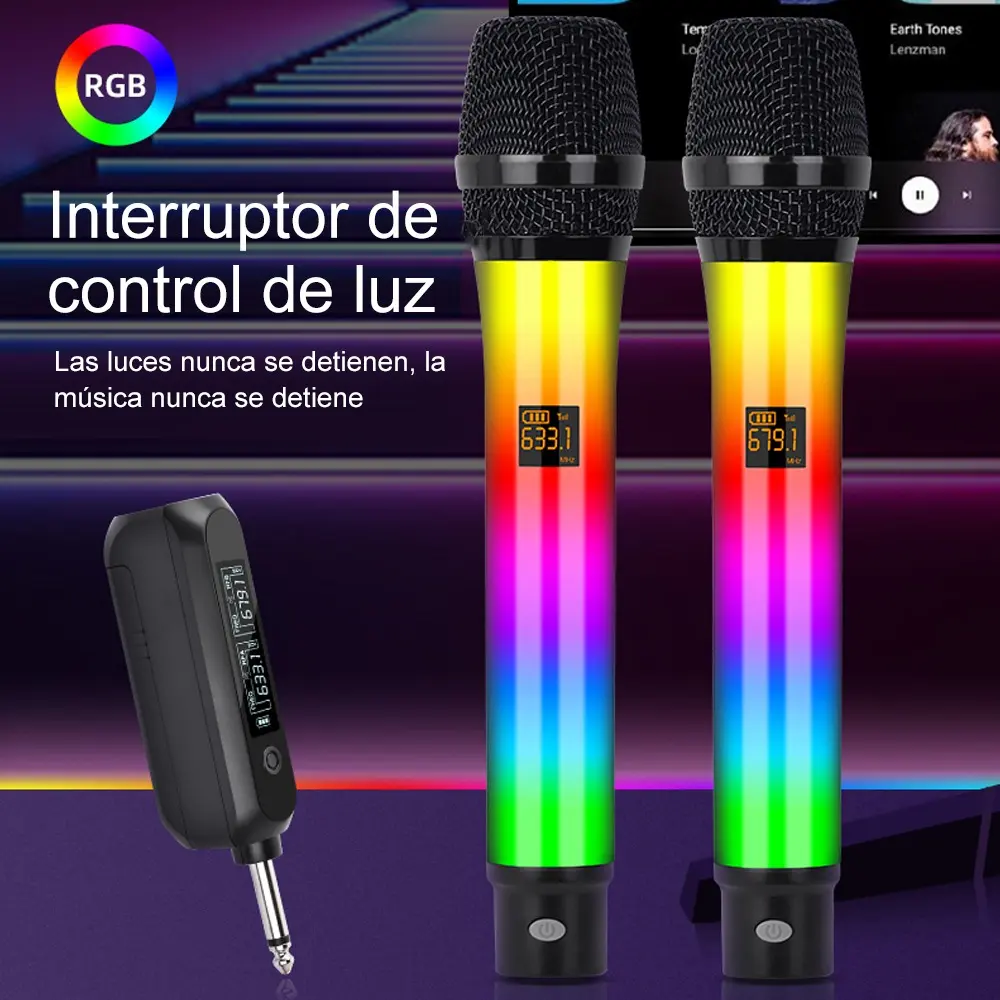 Micrófono Inalámbrico Doble Karaoke Dinámico Zabu WX-82 Profesional
