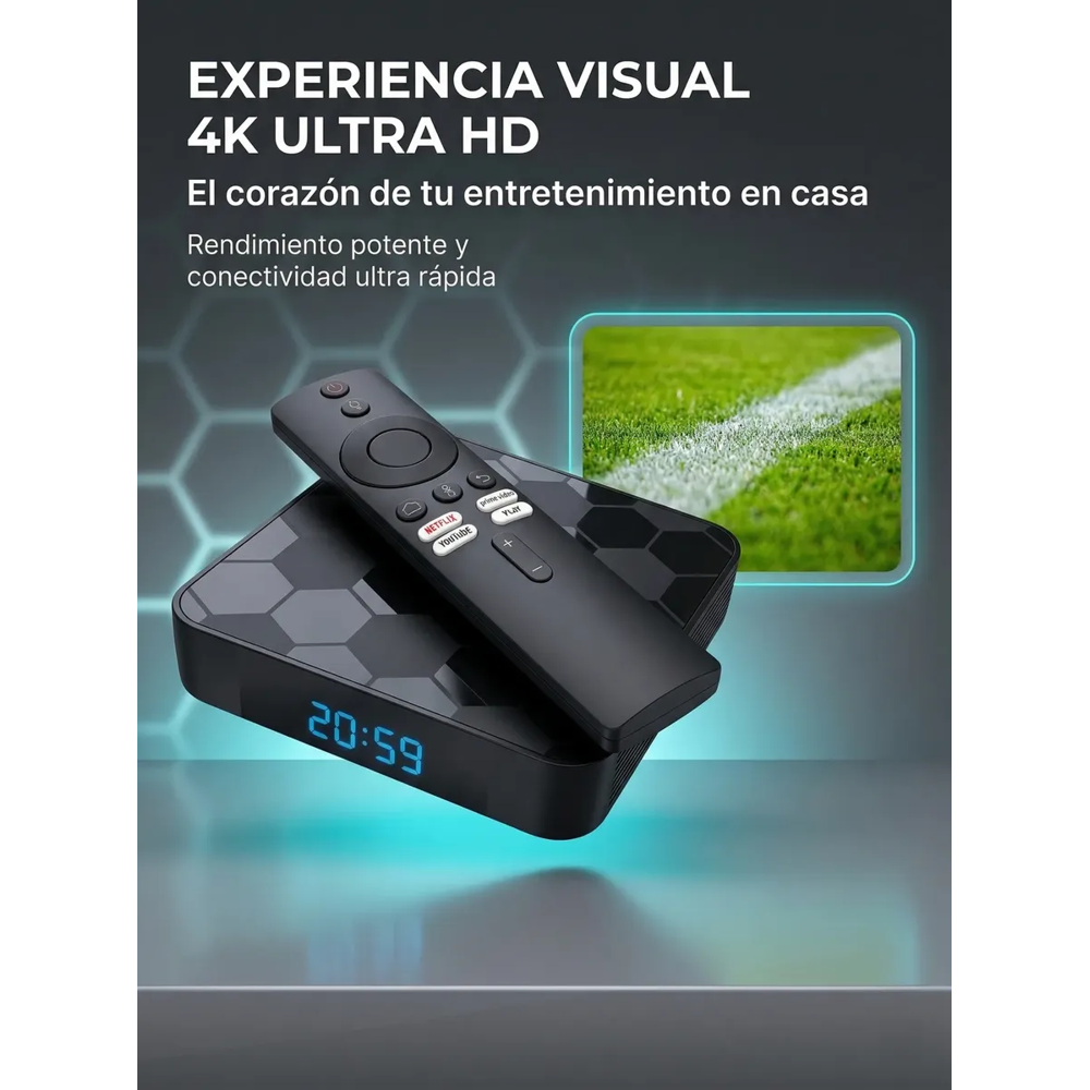 TV Box Android i96 Football Convertidor Smart TV WiFi HDMI Control Voz