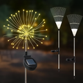 Luces Solares Jardín Fuegos Artificiales LED Control Remoto IP65