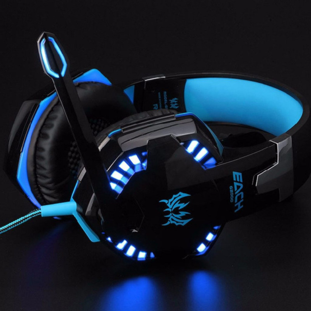 Audífonos Gamer Kotion Each G2000 Micrófono Luz LED USB Jack 3.5