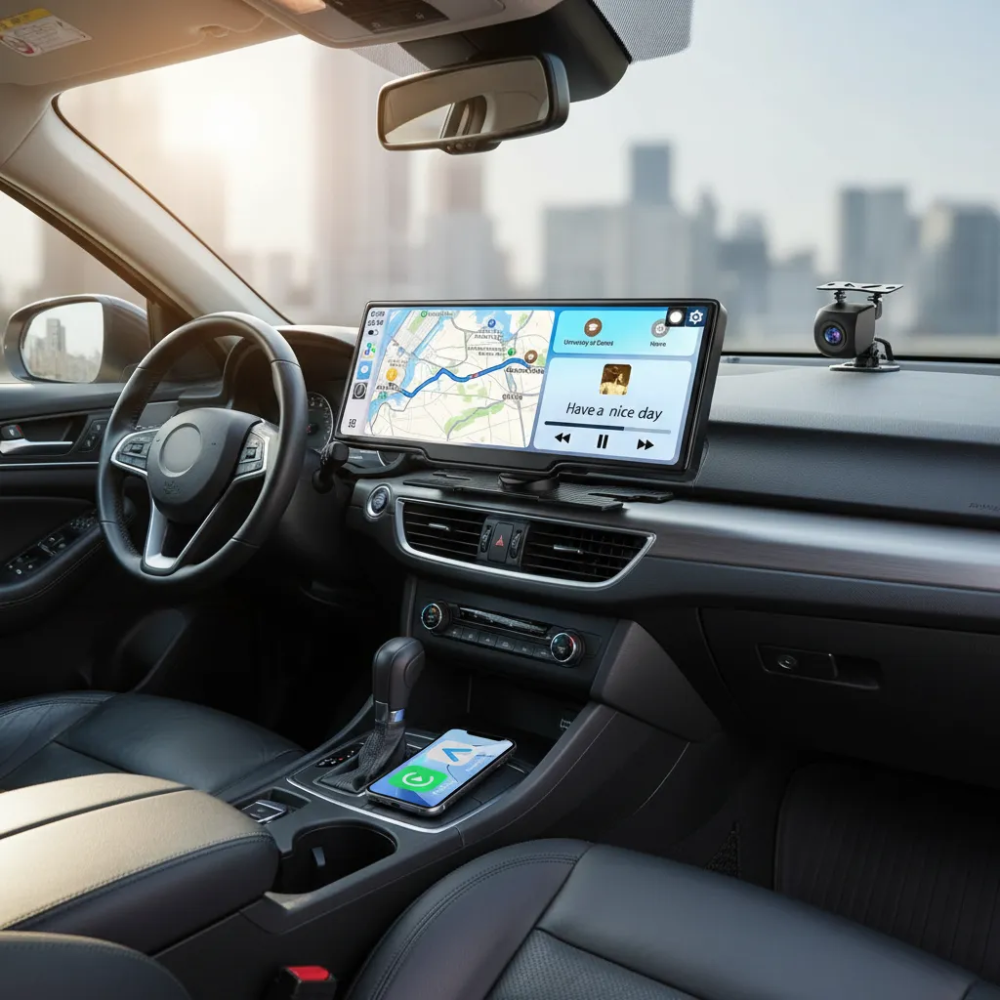 Pantalla Portátil Carro CarPlay Android Auto Inalámbrico 10.26 Cámara