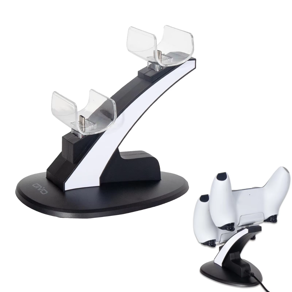 Base Cargador Dual Controles Compatible PS5 Soporte Carga Luces LED