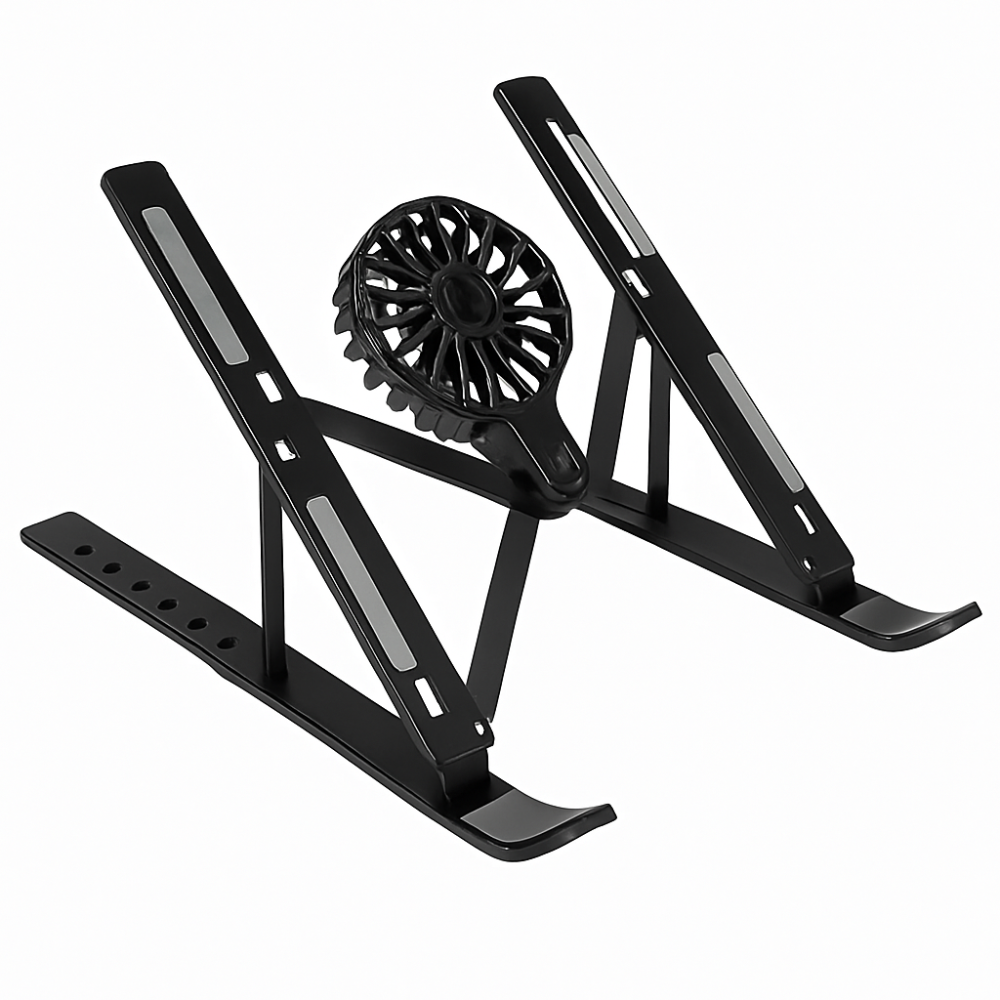 Soporte Portátil Metálico Plegable Ventilador USB Laptop Escritorio