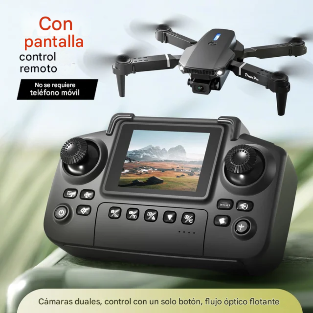 Drone E88 Pro Doble Cámara Control Pantalla Motor Brushless 2 Baterías
