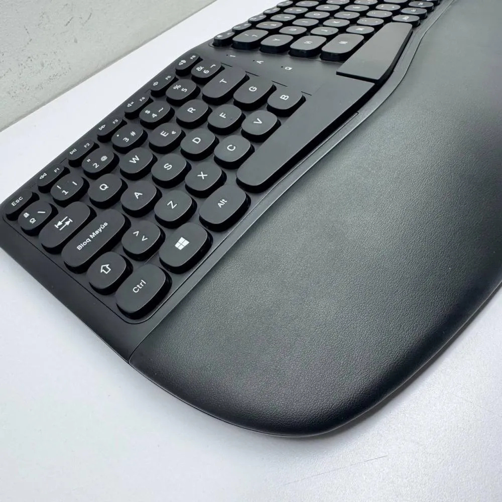 Combo Teclado Mouse Inalámbrico Ergonómico Silencioso Receptor USB
