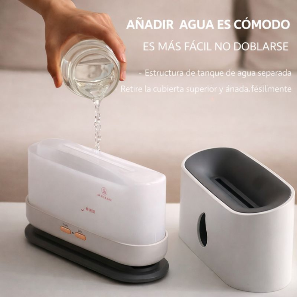 Humidificador Difusor Aromas Efecto Llama A10 Aceites Esenciales LED