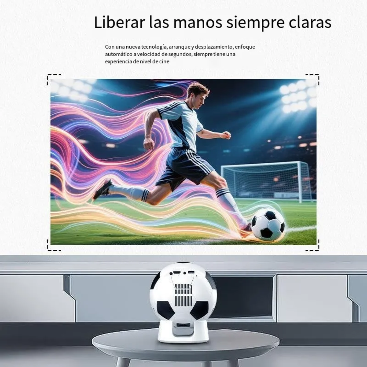 Video Beam Proyector Android 13 WiFi 6 Bluetooth Balón Fútbol 720p