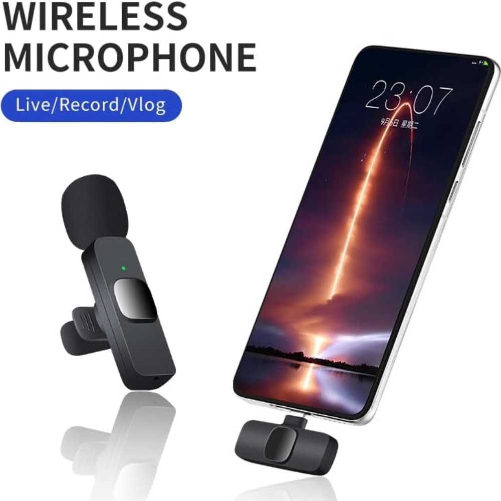 Micrófono Solapa Inalámbrico Doble K9 Celular Tipo C Lightning