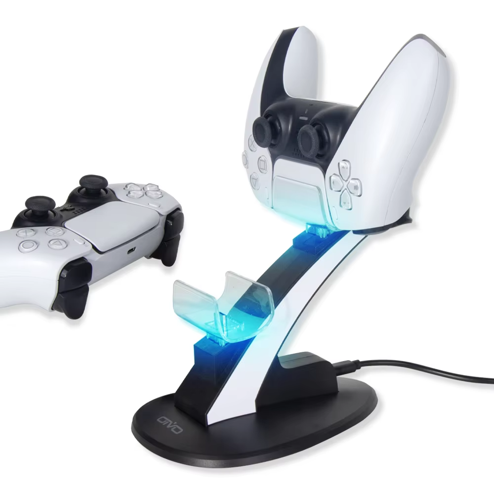 Base Cargador Dual Controles Compatible PS5 Soporte Carga Luces LED