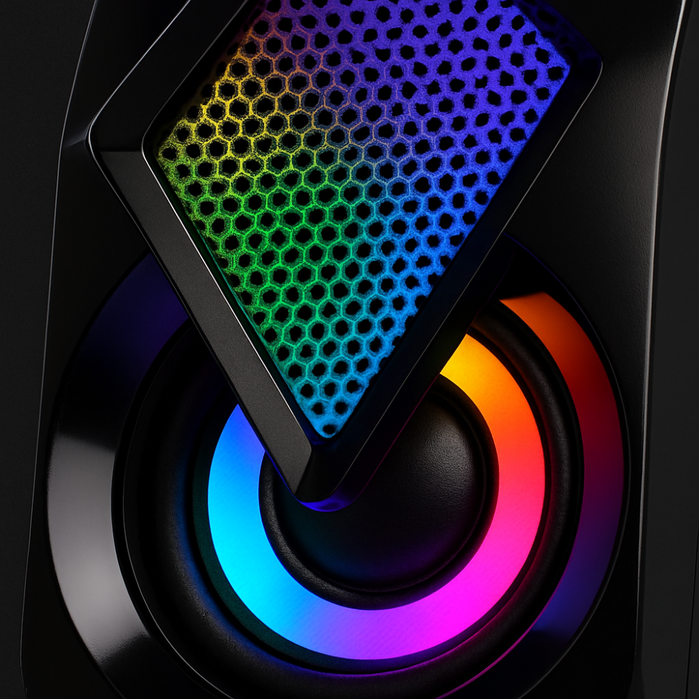Parlantes PC Gamer RGB USB Estéreo Compactos Luz LED Escritorio Par
