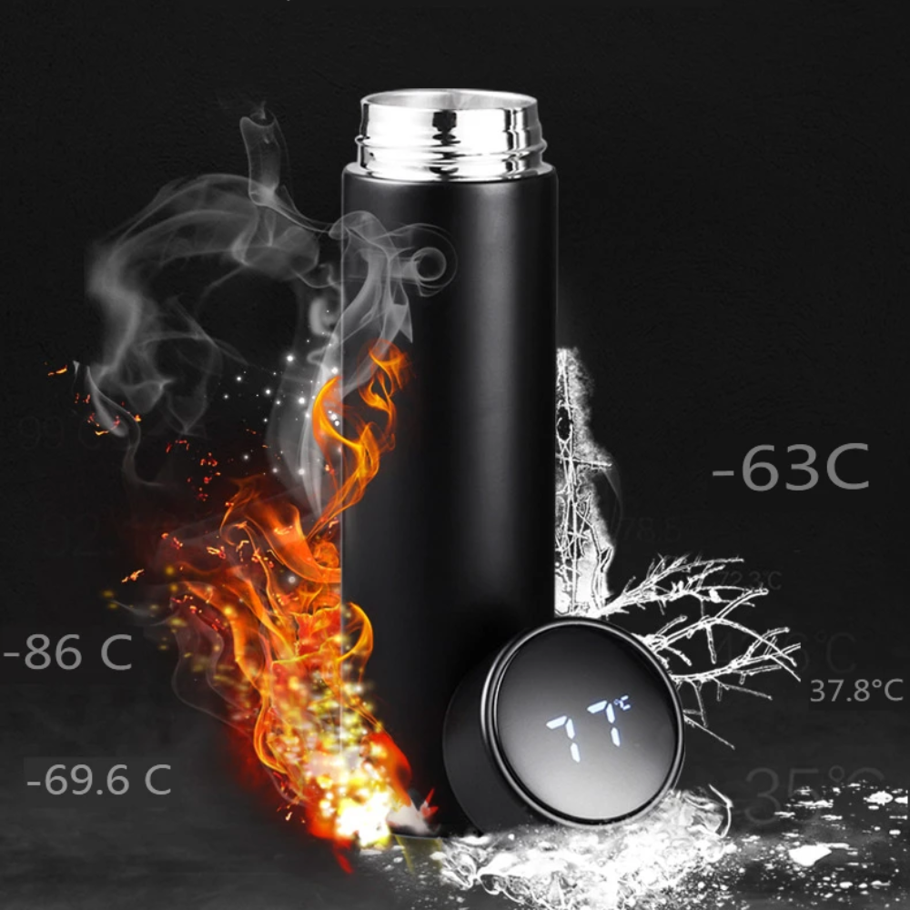Termo Digital Pantalla LED Temperatura 500ml Frío Caliente Hermético