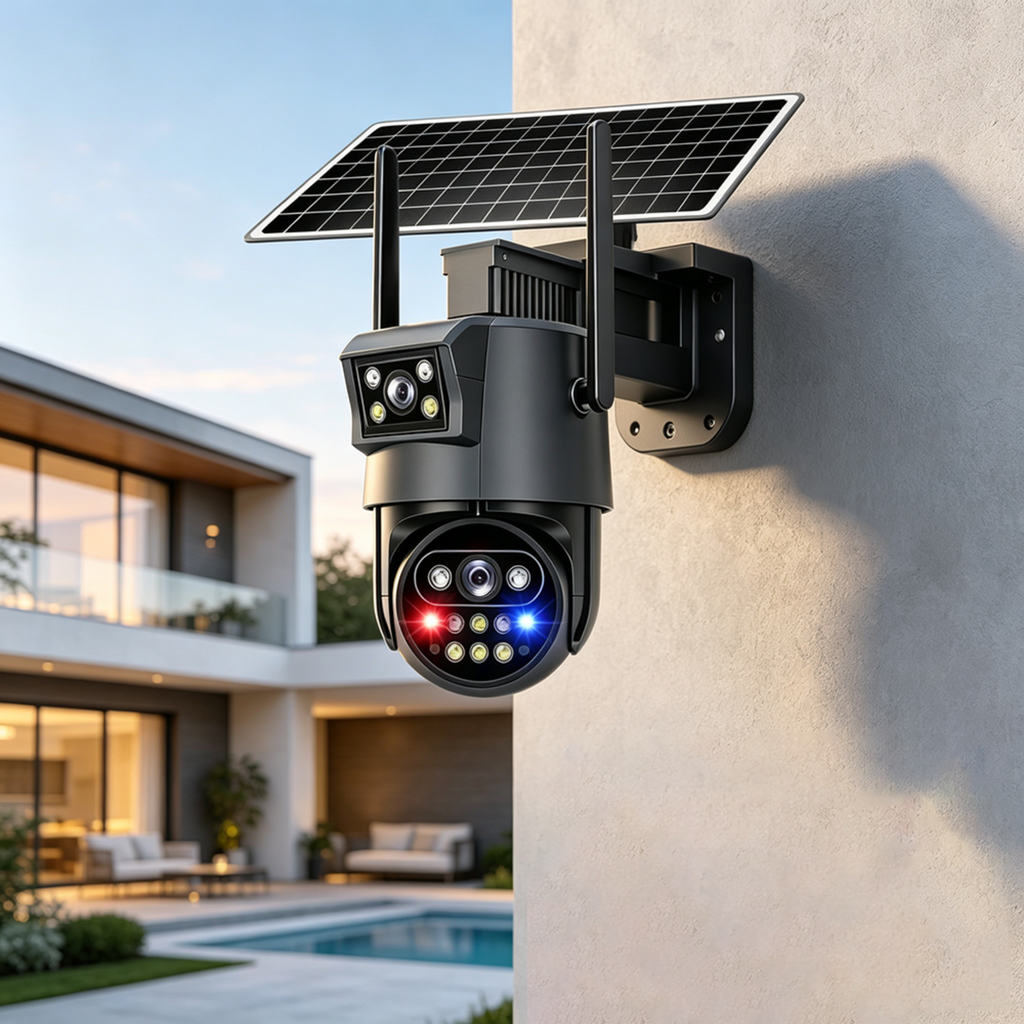 Cámara Seguridad Solar 4G eSIM Doble Lente 360 4K IA Exterior Finca