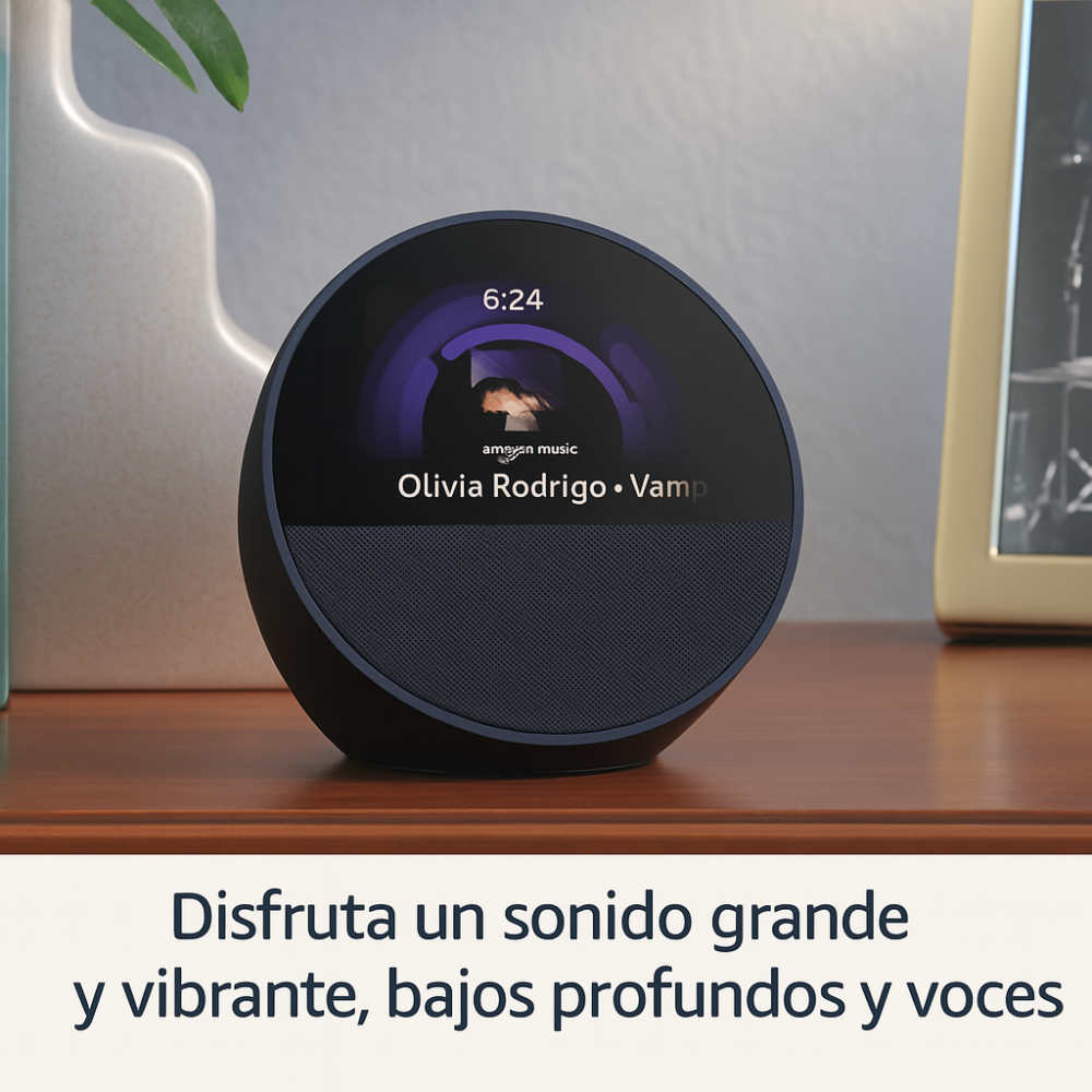 Echo Spot Alexa Pantalla Inteligente Reloj Despertador Música Parlante