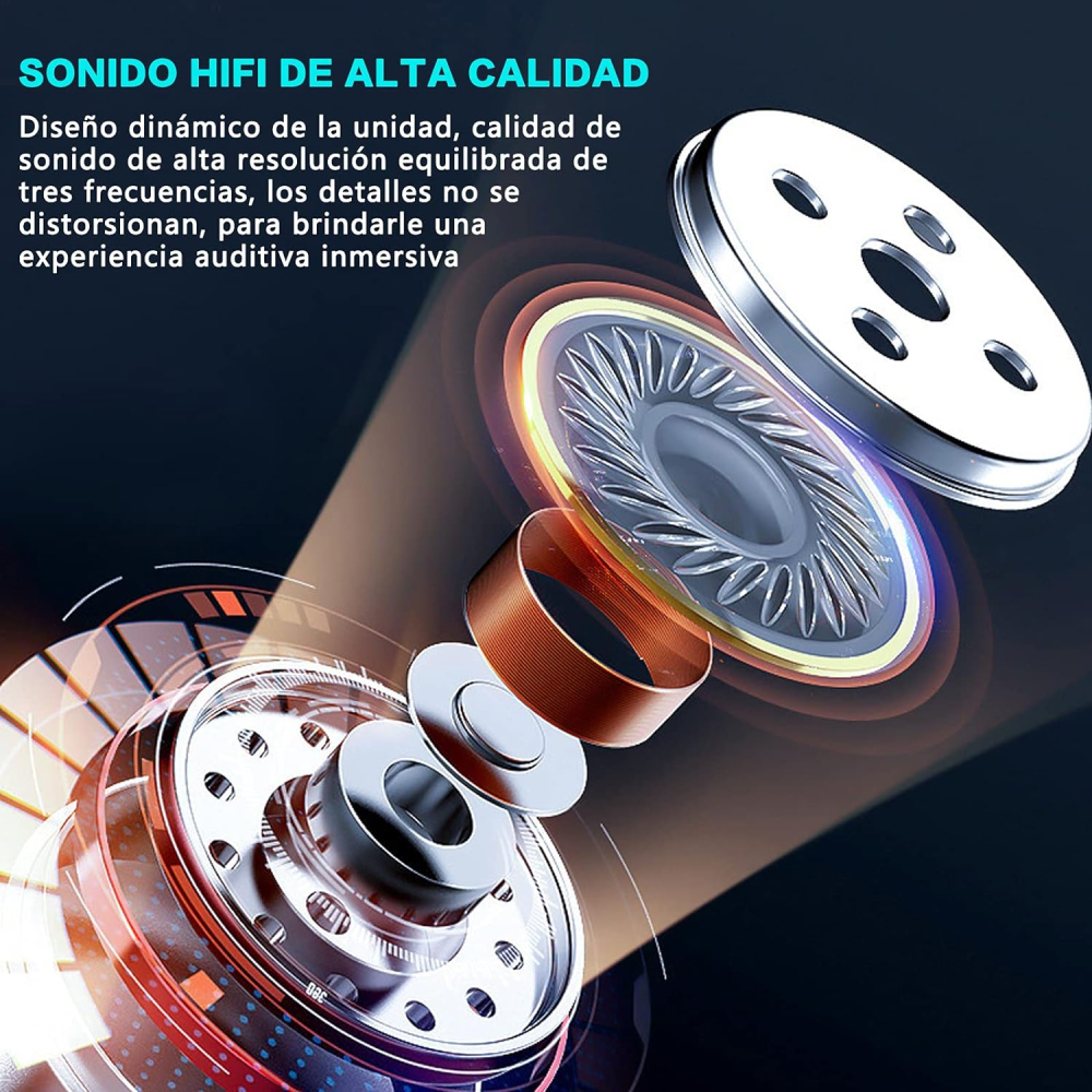 Audífonos Bluetooth Inalámbricos Ear Buds TU1003 Táctiles LED