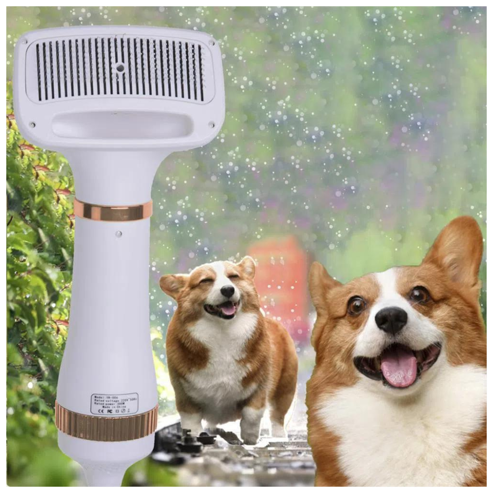 Cepillo Secador Mascotas 2x1 Perros Gatos 3 Temperaturas 300W Peine