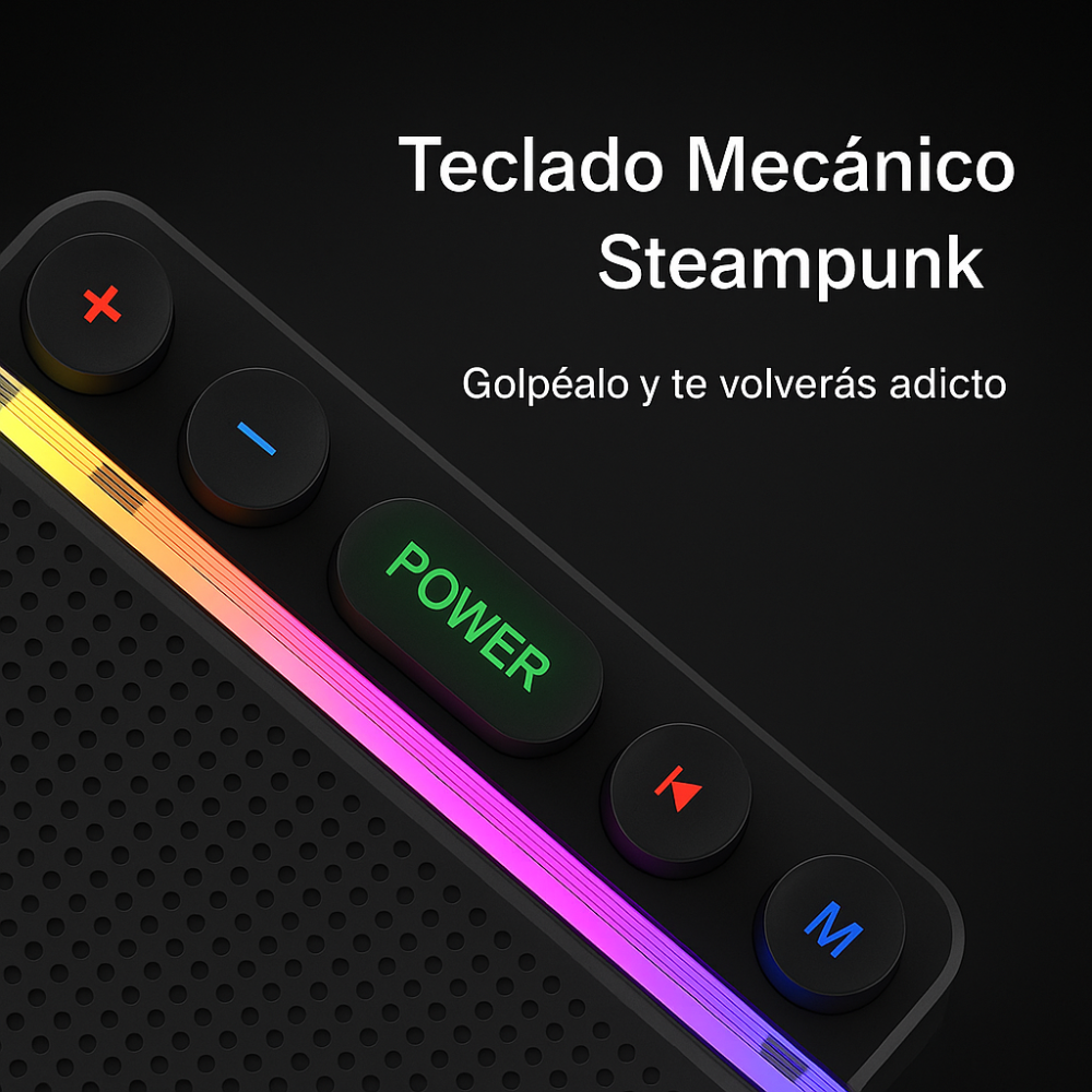 Parlante Bluetooth Z6 RGB Gamer Teclas Mecánicas Transparente Portátil