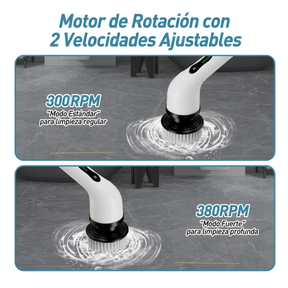 Cepillo Eléctrico Limpieza Giratorio 9 Cabezales Baño Cocina Pisos