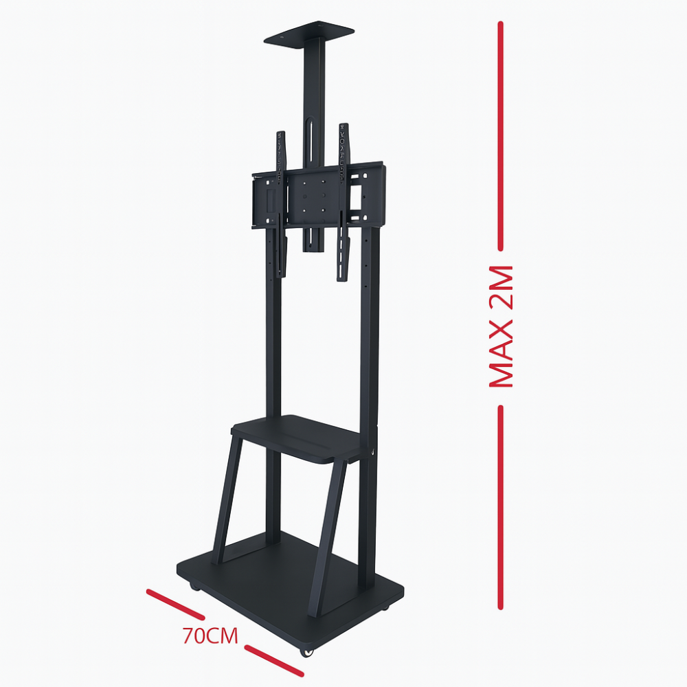 Soporte Pedestal TV Ruedas 32 70 Pulgadas 120 Kg Bandeja Móvil Piso